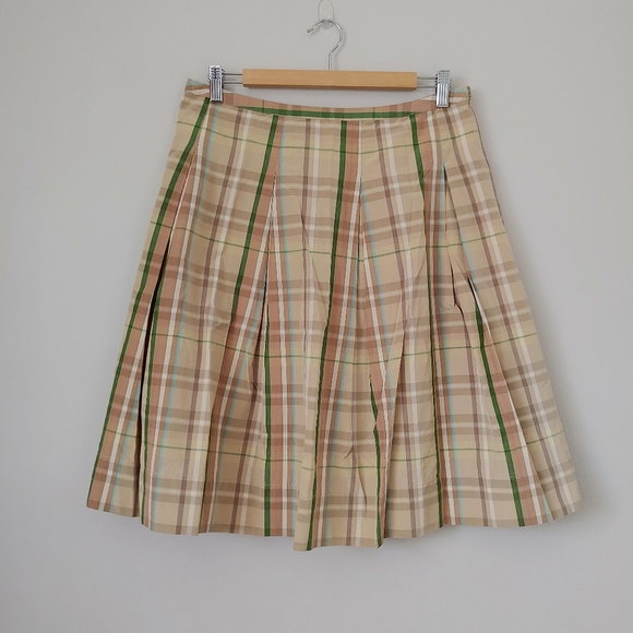 Tommy Hilfiger Silk Pleated Skirt Plaid Size 10 - Picture 5 of 16